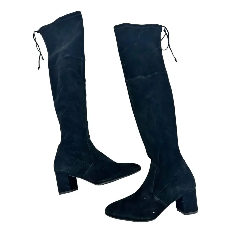 Stuart Weitzman‎ Genna Black 60 City Suede Over the Knee Boots Size 5.5